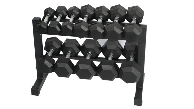 Keep your dumbbells organised and securely stored with the 66fit 32inch Dumbbell Rack.