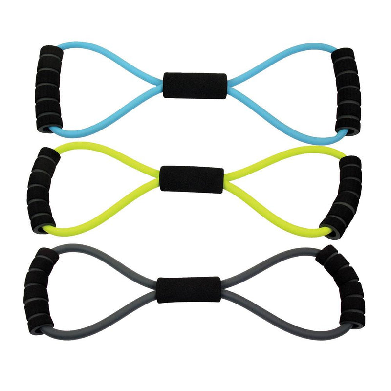 Fitness-Mad Figure Eight Resistance Band - Light, Medium & Strong