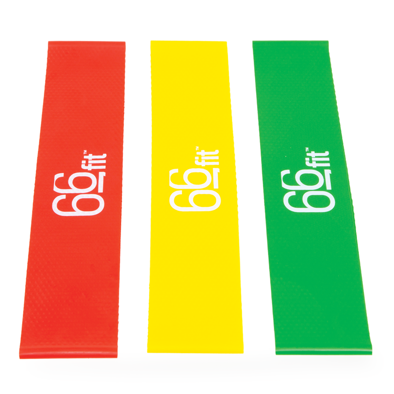 66fit Resistance Exercise Band Loops Light Set of 3