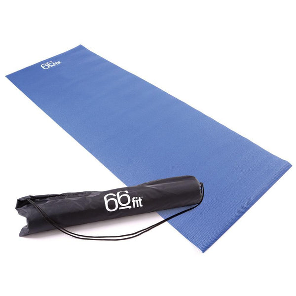 66fit Yoga Mat Plus+ Blue - With Carry Bag