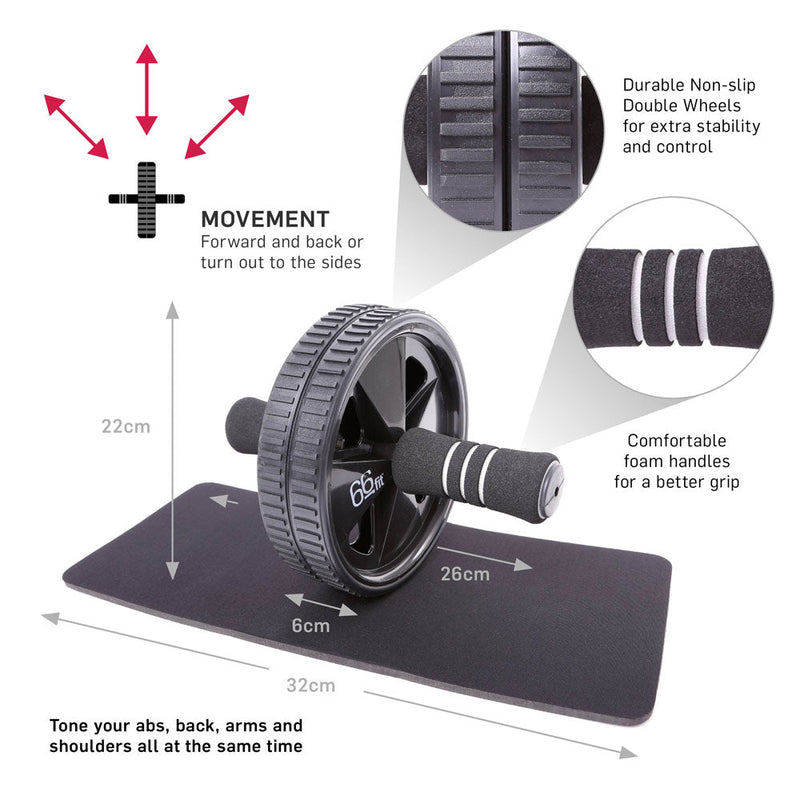 66fit Abdominal Roller Wheel With Kneel Pad