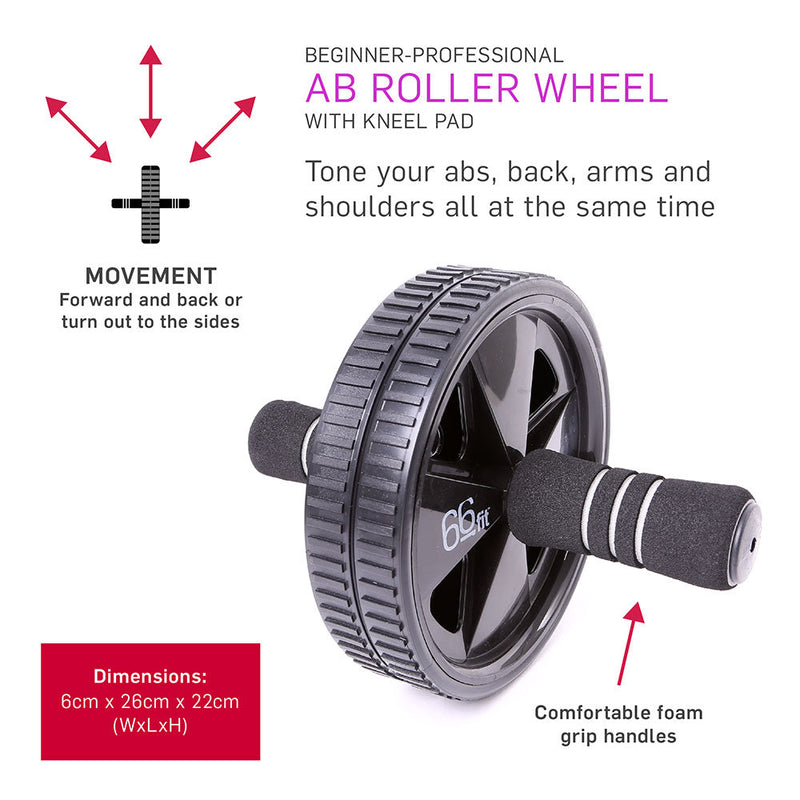 66fit Abdominal Roller Wheel With Kneel Pad