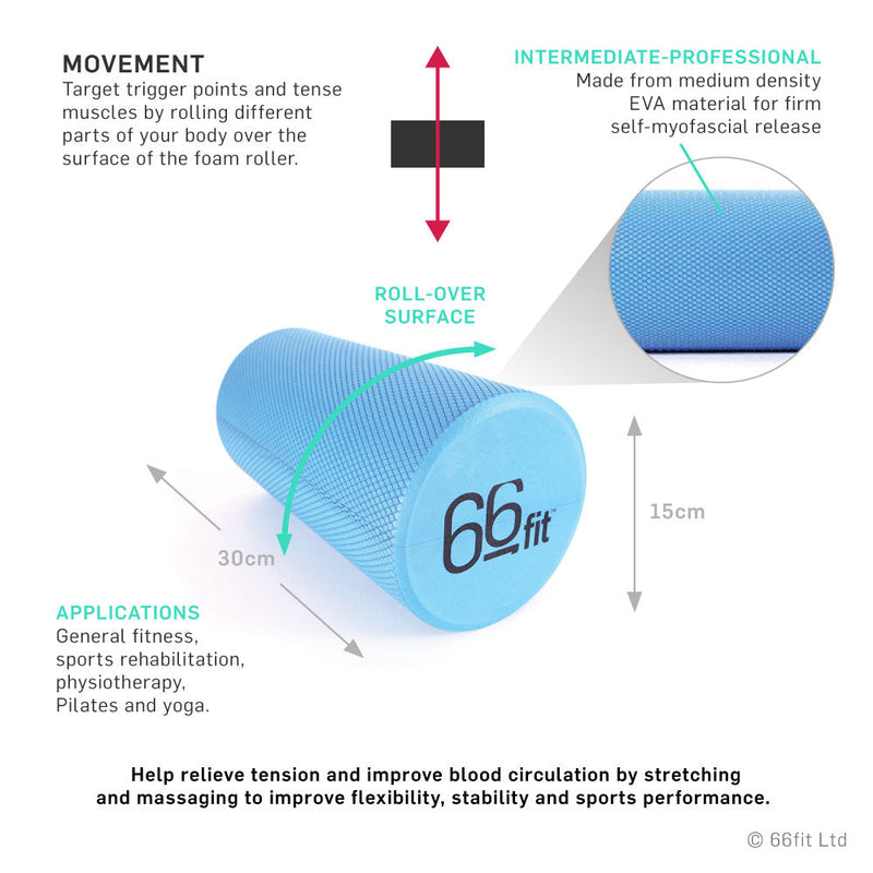 66fit EVA Foam Roller Blue