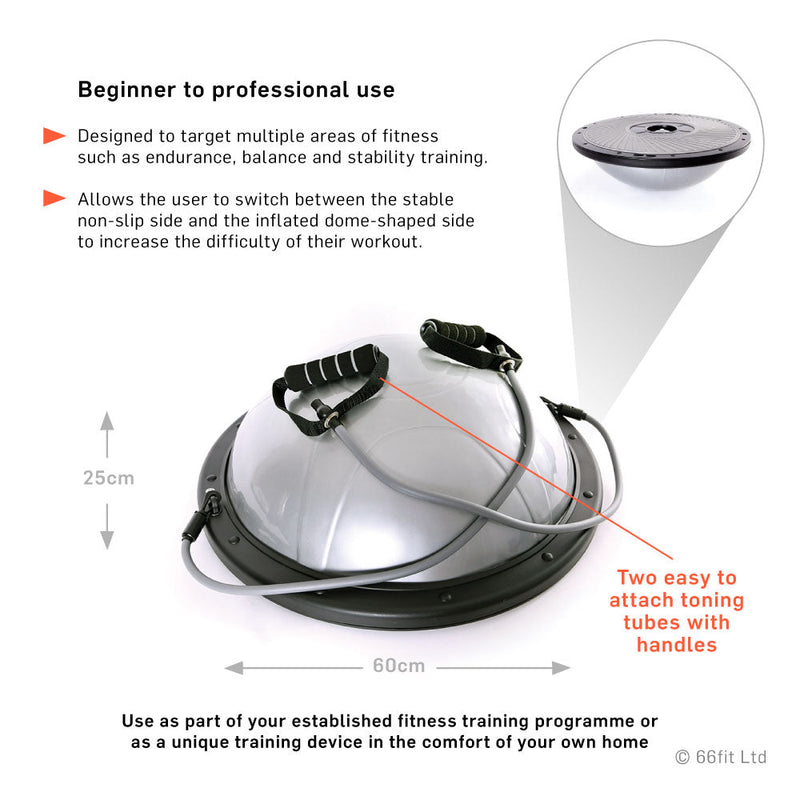 66fit Balance/Core Trainer With Handles Pump (Bosu Ball)
