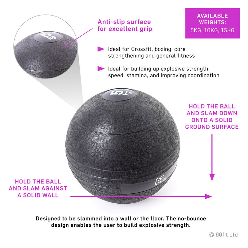 66fit Weighted Slam Balls - Black