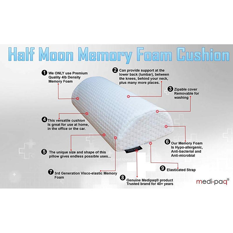 Medipaq®️ Half Moon Memory Foam Cushion Pillow