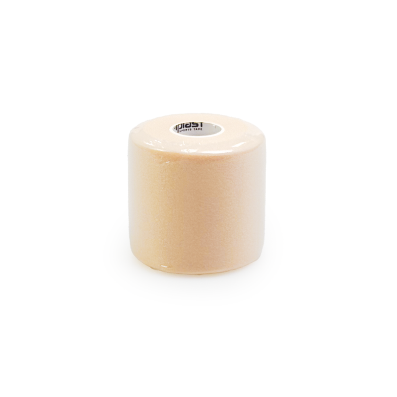 Roll of beige tape on a white background