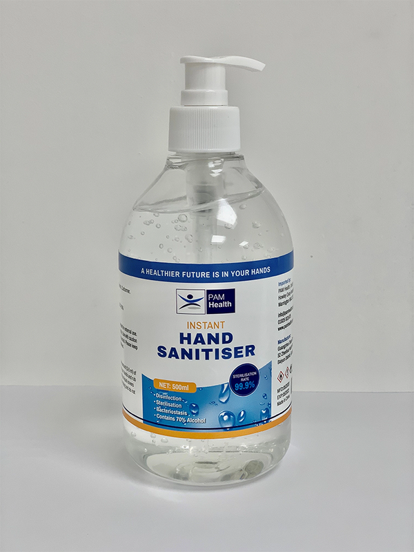 PAM Health 70% Alcohol Hand Sanitiser - 500ml Pump Bottle